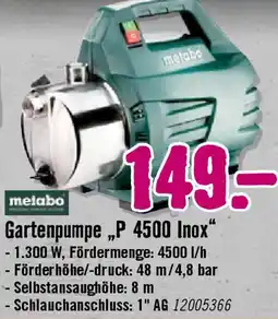 Hornbach Metabo Gartenpumpe „P 4500 Inox" Angebot