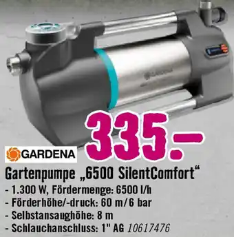 Hornbach GARDENA Gartenpumpe „6500 SilentComfort" Angebot