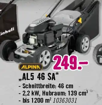 Hornbach ALPINA Benzin-Rasenmäher „AL5 46 SA“ Angebot
