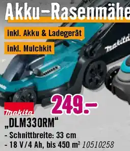 Hornbach Makita Akku-Rasenmäher „DLM330RM" Angebot