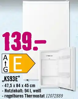 Hornbach PKM Kühlschränk „KS93E" Angebot