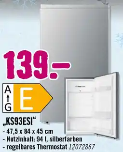 Hornbach PKM Kühlschränk ,,KS93ESI“ Angebot