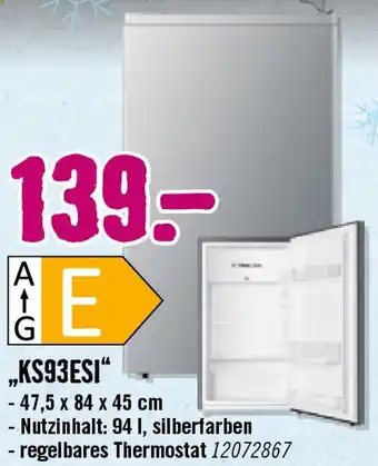 Hornbach PKM Kühlschränk ,,KS93ESI“ Angebot