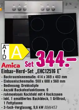 Hornbach Amica Einbau-Herd-Set „EHC12516 E“ Angebot
