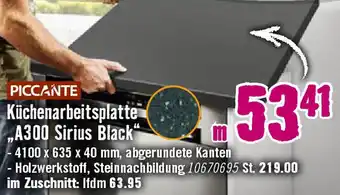 Hornbach PICCANTE Küchenarbeitsplatte A300 Sirius Black Angebot