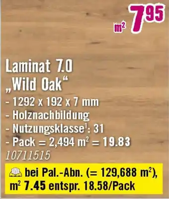 Hornbach Laminat 7.0 „Wild Oak" Angebot