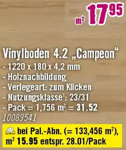 Hornbach Vinylboden 4.2 ,,Campeon" Angebot