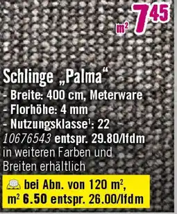 Hornbach Teppichboden Schlinge „Palma" Angebot