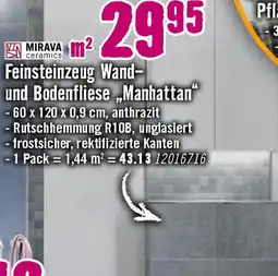 Hornbach MIRAVA Feinsteinzeug Wand- und Bodenfliese ,,Manhattan" Angebot