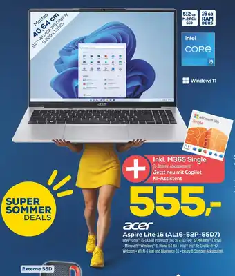 Euronics Acer notebook aspire lite 16 (al16-52p-55d7) Angebot