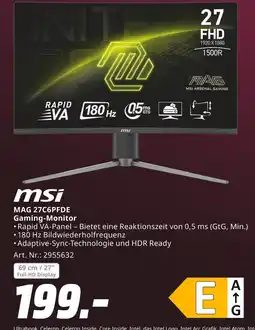 MediaMarkt Msi mag 27c6pfde gaming-monitor Angebot