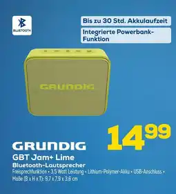 Euronics Grundig gbt jam+ lime bluetooth-lautsprecher Angebot