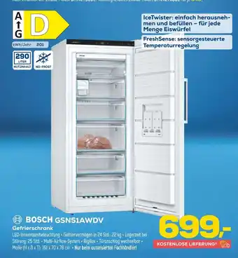 Euronics Bosch gsn51awdv gefrierschrank Angebot