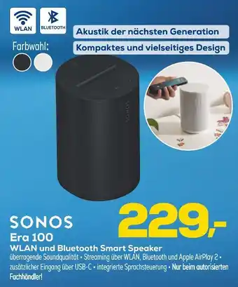 Euronics Sonos era 100 wlan und bluetooth smart speaker Angebot