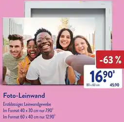 Aldi Süd Foto-Leinwand Angebot