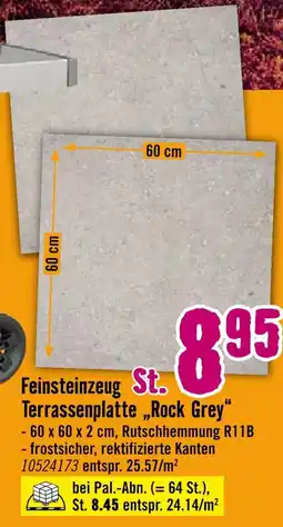 Hornbach Feinsteinzeug terrassenplatte „rock grey“ Angebot