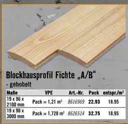 Hornbach Blockhausprofil fichte „a/b“ Angebot