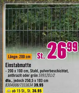Hornbach Einstabmatte Angebot