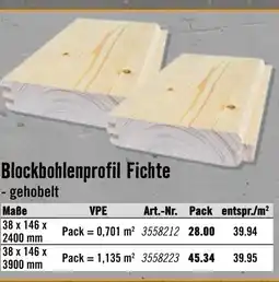 Hornbach Blockbohlenprofil fichte Angebot