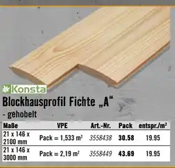 Hornbach Konsta blockhausprofil fichte „a“ Angebot