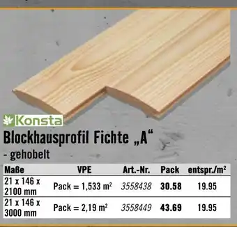Hornbach Konsta blockhausprofil fichte „a“ Angebot