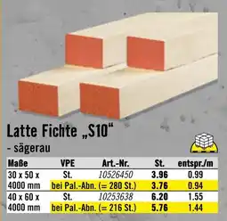 Hornbach Latte fichte „s10“ Angebot