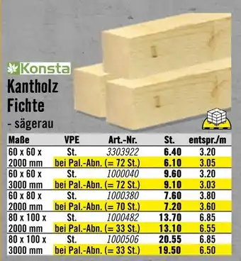 Hornbach Konsta kantholz fichte Angebot