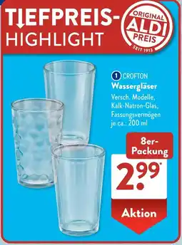 Aldi Süd CROFTON Wassergläser Angebot