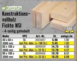Hornbach Konsta konstruktionsvollholz fichte nsi Angebot
