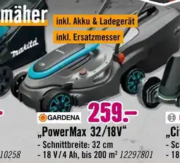 Hornbach Gardena powermax 32/18v Angebot
