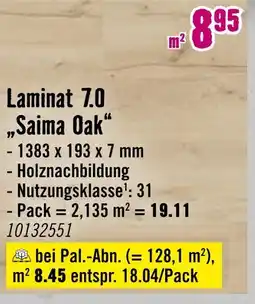 Hornbach Laminat 7.0 saima oak Angebot