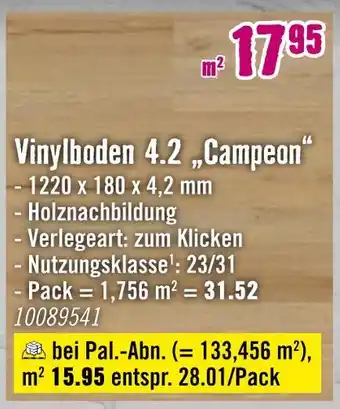 Hornbach Vinylboden 4.2 „campeon“ Angebot