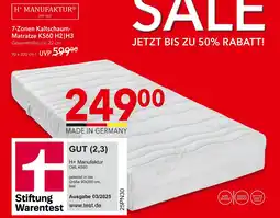 Matratzen Concord H+ manufaktur 7-zonen kaltschaum- matratze ks60 h2 | h3 Angebot