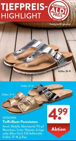 Aldi Süd UP2FASHION Tieffußbett-Pantoletten Angebot