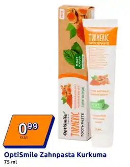 Action OptiSmile Zahnpasta Kurkuma Angebot