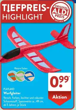 Aldi Süd PLAYLAND Wurfgleiter Angebot