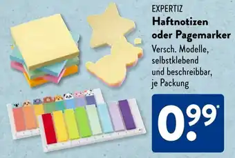 Aldi Süd EXPERTIZ Haftnotizen oder Pagemarker Angebot