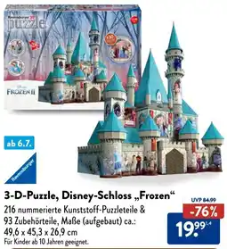 Aldi Süd Ravensburger 3-D-Puzzle, Disney-Schloss „Frozen" Angebot