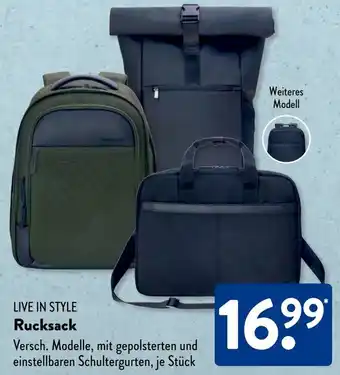 Aldi Süd LIVE IN STYLE Rucksack Angebot