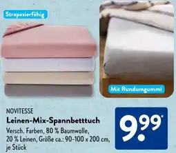 Aldi Süd NOVITESSE Leinen-Mix-Spannbetttuch Angebot