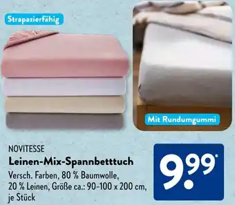 Aldi Süd NOVITESSE Leinen-Mix-Spannbetttuch Angebot