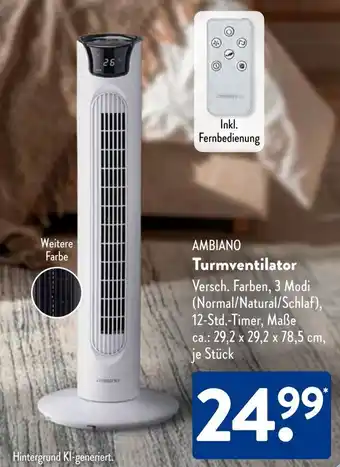 Aldi Süd AMBIANO Turmventilator Angebot