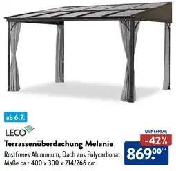 Aldi Süd LECO Terrassenüberdachung Melanie Angebot