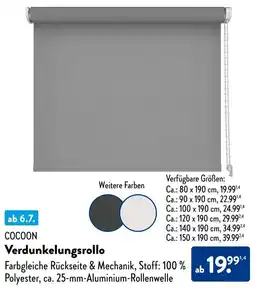 Aldi Süd COCOON Verdunkelungsrollo Angebot