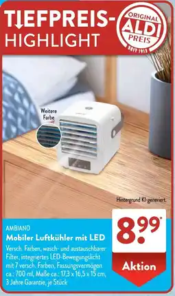 Aldi Süd AMBIANO Mobiler Luftkühler mit LED Angebot