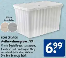Aldi Süd HOME CREATION Aufbewahrungsbox, 53 l Angebot