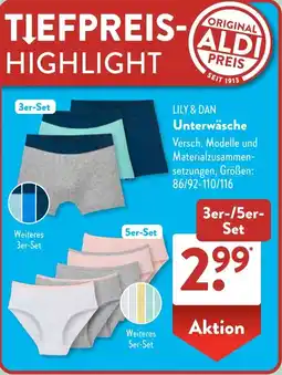 Aldi Süd LILY & DAN Unterwäsche Angebot