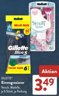 Aldi Süd GILLETTE Einwegrasierer Angebot