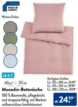 Aldi Süd Schloß Holle Musselin-Bettwäsche Angebot