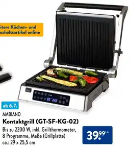 Aldi Süd AMBIANO Kontaktgrill (GT-SF-KG-02) Angebot